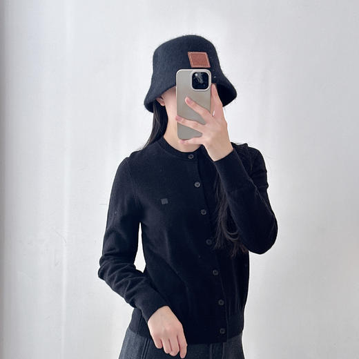 同款笑脸刺绣修身羊毛毛衣开衫小外套女早秋新款 商品图1