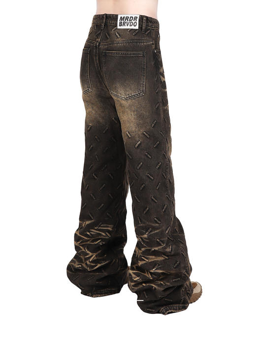 Who decides war | 复古做旧金属纹牛仔裤 商品图2