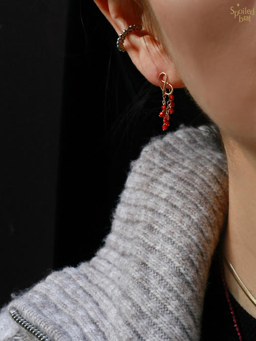 SpoiledBrat Jewelry前后立体碱水面包系列 | 珍珠/蓝色/橘色/银色耳钉 商品图2