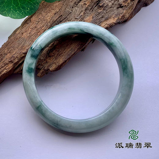 派瑞翡翠 翡翠手镯 糯种 飘花 商品图1