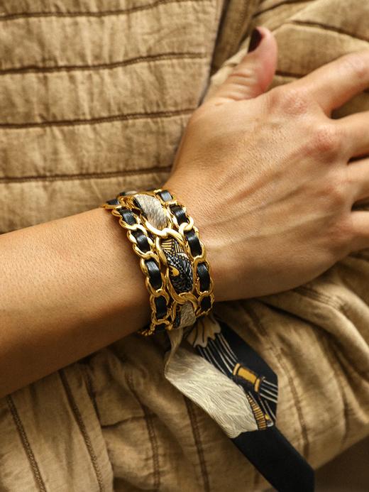 北京仓｜AN-NEE-C3G-DECEMBRE-NOIR-黑色 波西米亚 2cm 丝巾手镯［法国设计师］ 商品图0