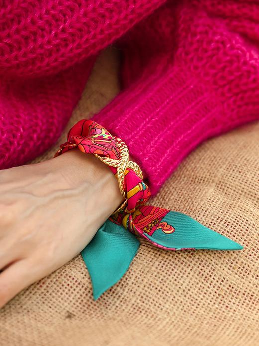 北京仓｜AN-NEE-TRESSE-粉蓝色 无名之境 4cm 丝巾手镯［法国设计师］ 商品图0