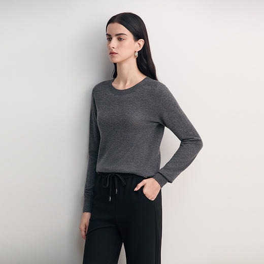 EITIE爱特爱100%绵羊毛面料柔软保暖修身显瘦针织衫8501205 商品图4