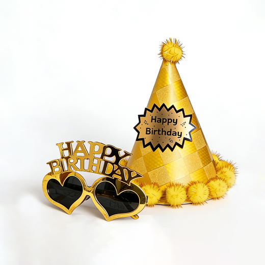 生日金色装备（帽子+眼镜） 商品图0