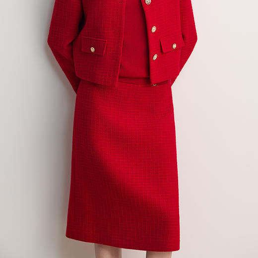 EITIE爱特爱H型塑形包臀后中开衩设计时尚优雅半裙8506201 商品图3