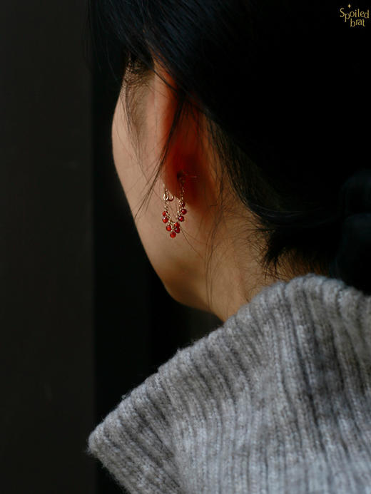 SpoiledBrat Jewelry前后立体碱水面包系列 | 珍珠/蓝色/橘色/银色耳钉 商品图3