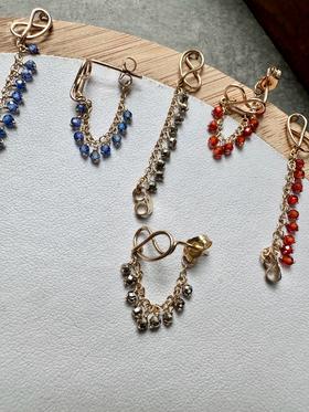 SpoiledBrat Jewelry前后立体碱水面包系列 | 珍珠/蓝色/橘色/银色耳钉