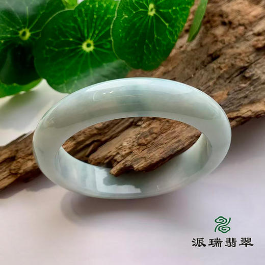 派瑞翡翠 翡翠手镯 糯种 飘花 商品图0