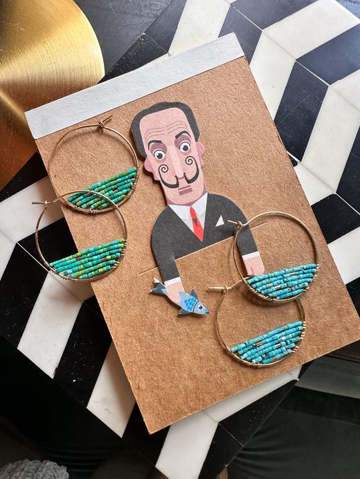 SpoiledBrat Jewelry土耳其蓝绿松石耳圈 商品图1