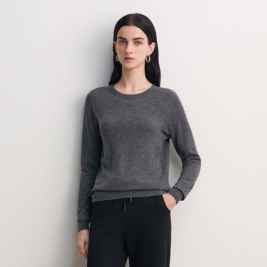 EITIE爱特爱100%绵羊毛面料柔软保暖修身显瘦针织衫8501205 商品图2