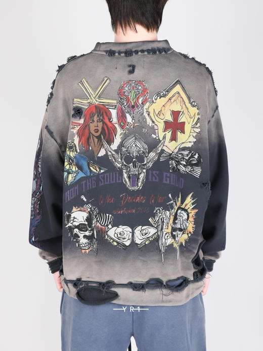 Who Decides War | 星际作旧拼接卫衣 商品图6