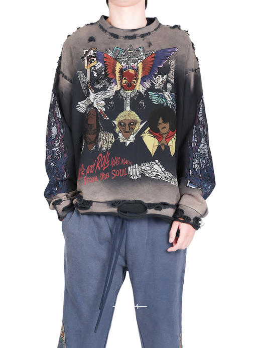 Who Decides War | 星际作旧拼接卫衣 商品图0