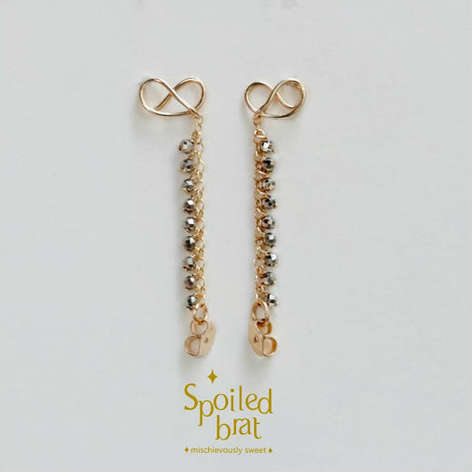 SpoiledBrat Jewelry前后立体碱水面包系列 | 珍珠/蓝色/橘色/银色耳钉 商品图10