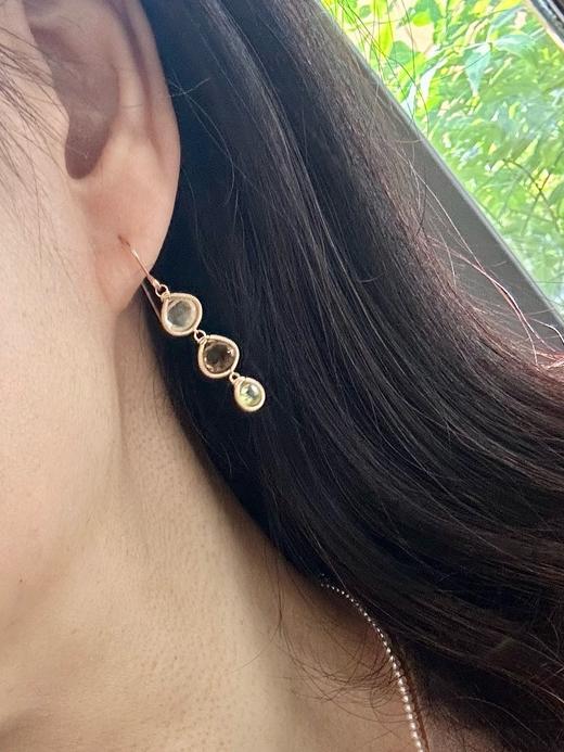 SpoiledBrat Jewelry三色宝石系列耳环 |葡萄晶/茶晶/橄榄石耳环 商品图8