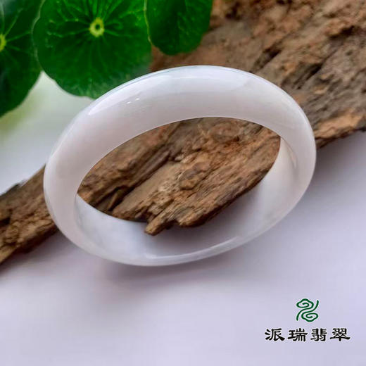 派瑞翡翠 翡翠手镯 糯种 白色 商品图0