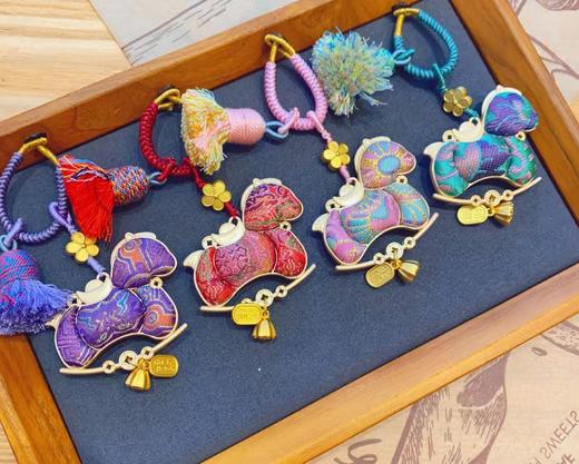 马上发财宋锦挂件 商品图0