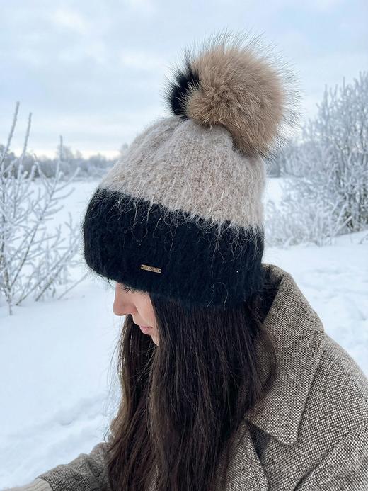 订购4周到｜CA4LA-BAA-绒球球 毛线帽（黑色）［日本设计师］ 商品图0