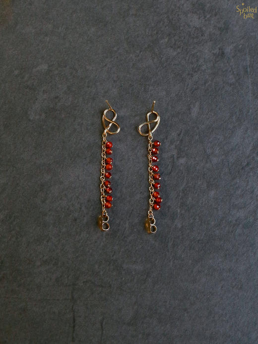 SpoiledBrat Jewelry前后立体碱水面包系列 | 珍珠/蓝色/橘色/银色耳钉 商品图1