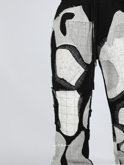 Who decides war | 拼贴布片抽绳卫裤 商品图4