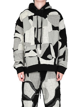 Who decides war | 拼贴布片连帽套头衫