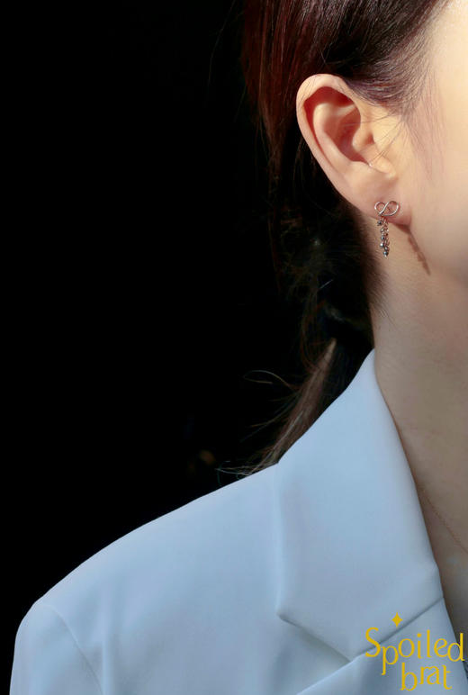 SpoiledBrat Jewelry前后立体碱水面包系列 | 珍珠/蓝色/橘色/银色耳钉 商品图11