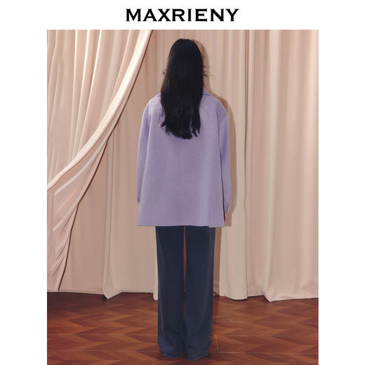 MAXRIENY慵懒感穿搭毛织领羊毛大衣女25冬款亲肤软糯双面呢外套(货号:MS86CT509) 商品图3