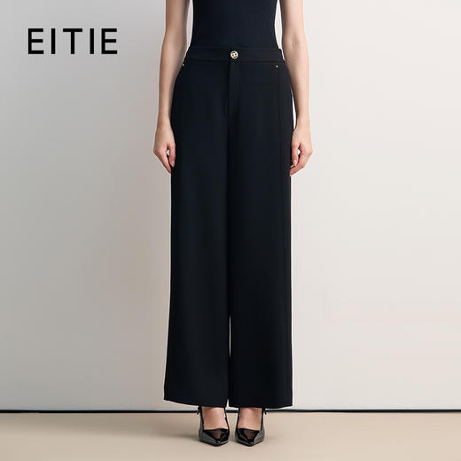 EITIE爱特爱直筒长裤修饰腿型直筒宽松裤子8505209 商品图0