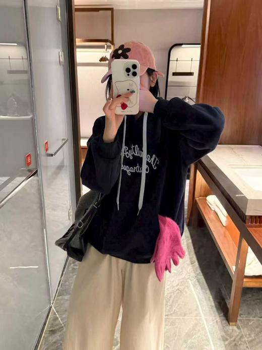 女王节抢购价-不支持退【自营】🔥🔥🔥奥粒绒【重工刺绣】 连帽款～爆款加绒厚款卫衣-喜出 商品图4