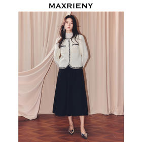 玛克门店发货：MAXRIENY法式小香风羊毛混纺外套(货号:MF86JA507)