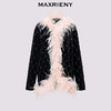 MAXRIENY【商场同款-节庆穿搭】精致复古感羽毛饰边丝绒外套女(货号:MC85JA794) 商品缩略图4