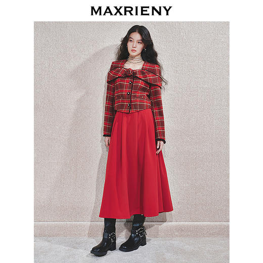 玛克门店发货：MAXRIENY复古收腰半裙中长裙(货号:MC85SK790) 商品图2