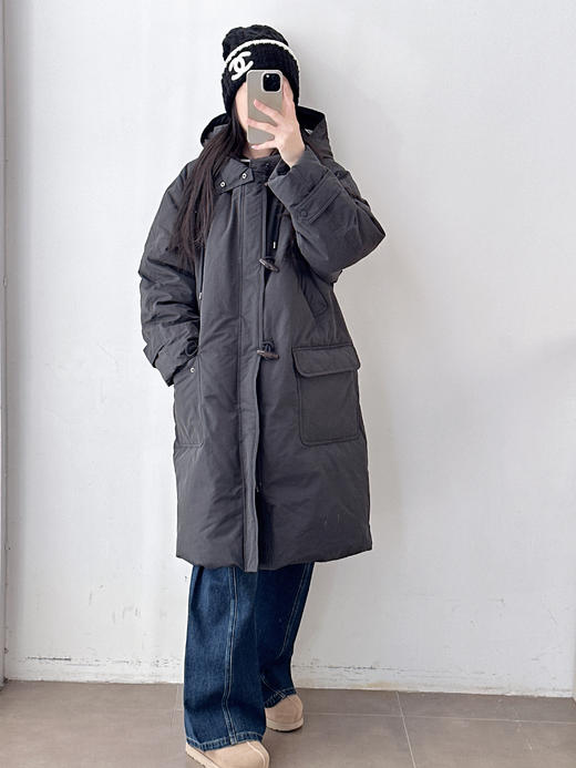 新款牛角扣鹅绒长款加厚羽绒服 商品图4