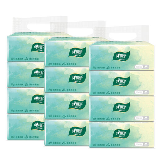 心相印云麓系列三层100抽塑装纸面巾12包（3提） 商品图1