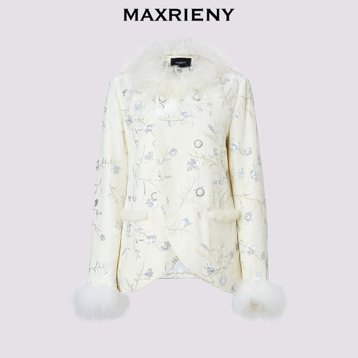 玛克门店发货：精致复古感重工亮片丝绒绣花外套女(货号:MC85JA782) 商品图4