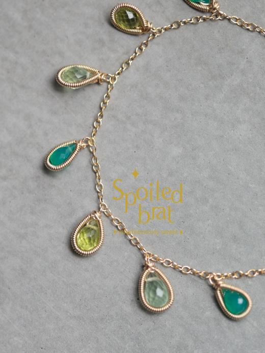spoiled brat jewelry彩色宝石系列 |  绿色系橄榄石绿玉髓葡萄晶手链 商品图13