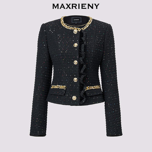 玛克门店发货：黑金小香羊毛外套女气质高级感(货号:MC85JA759) 商品图4