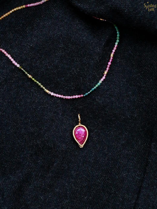 SpoiledBrat Jewelry彩色宝石吊坠系列 | 红宝石 项链 商品图1