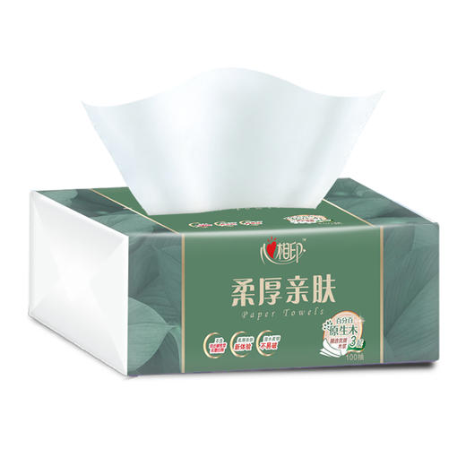 心相印商用柔厚亲肤三层100抽塑装纸面巾3包*1提 商品图4
