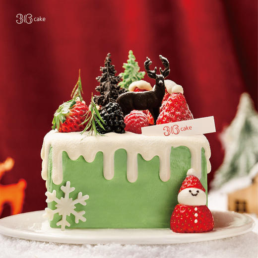 【圣诞季】圣诞森林奇遇·抹茶鲜果多多奶油蛋糕，可选6英寸/8英寸 商品图2