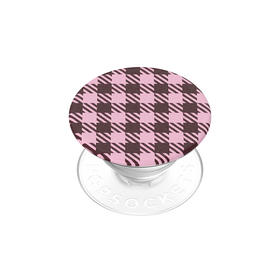 【色彩力场】黑樱桃菱格纹 POPGRIP泡泡骚手机粘贴式气囊支架 Graphic平面系列 粉色 格纹