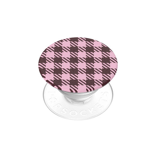 【色彩力场】黑樱桃菱格纹 POPGRIP泡泡骚手机粘贴式气囊支架 Graphic平面系列 粉色 格纹 商品图0