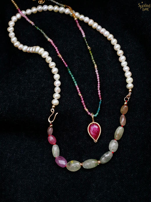 SpoiledBrat Jewelry彩色宝石吊坠系列 | 红宝石 项链 商品图7