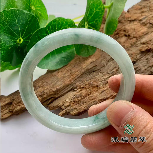 派瑞翡翠 翡翠手镯 糯种 飘花 商品图3