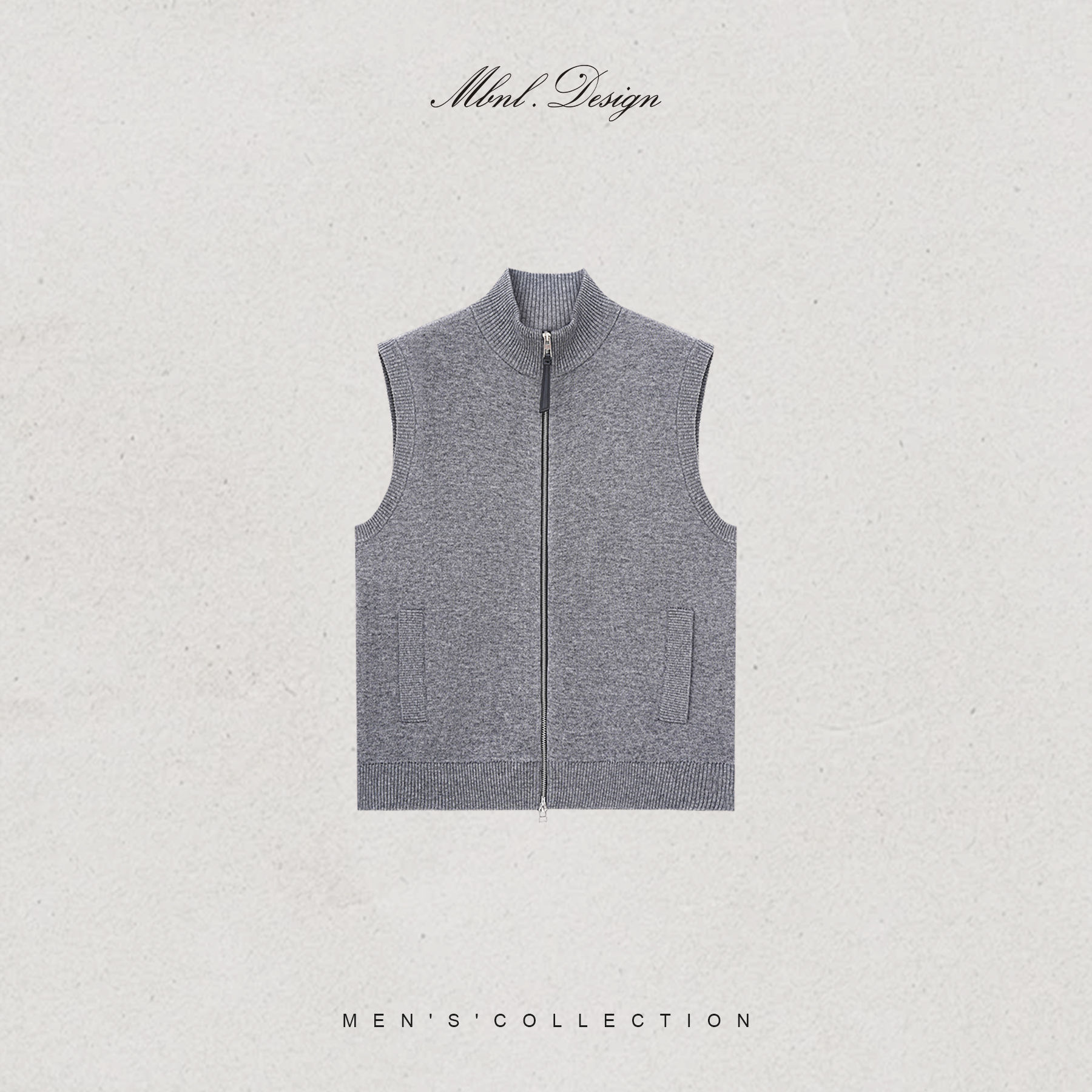 「L.E Vest」秦磊男装美丽诺羊毛定织一体织云马甲LL-WMJ6028 N11商品图5