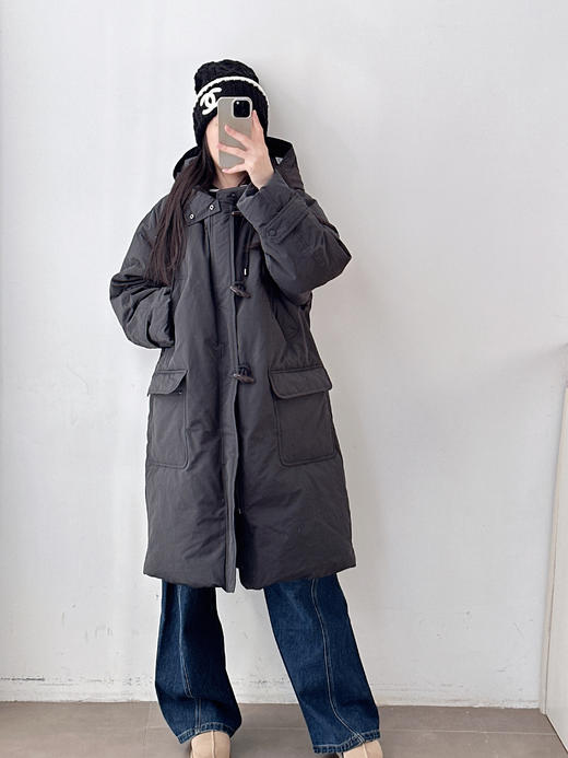 新款牛角扣鹅绒长款加厚羽绒服 商品图8