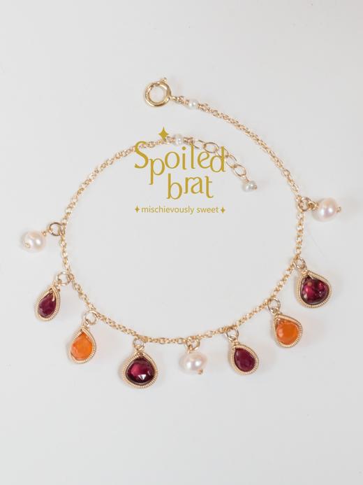 spoiled brat jewelry彩色宝石系列 |  绿色系橄榄石绿玉髓葡萄晶手链 商品图10