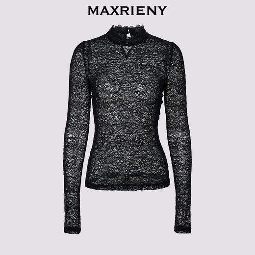 MAXRIENY【商场同款-节庆穿搭】MAXRIENY法式复古高透蕾丝打底(货号:MC85TP788) 商品图0