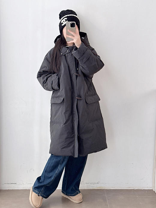 新款牛角扣鹅绒长款加厚羽绒服 商品图7
