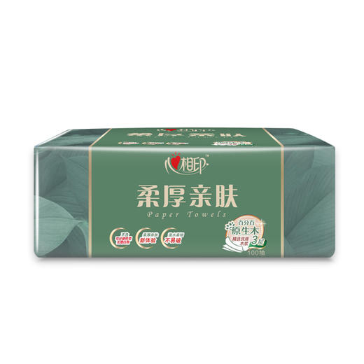 心相印商用柔厚亲肤三层100抽塑装纸面巾3包*1提 商品图2