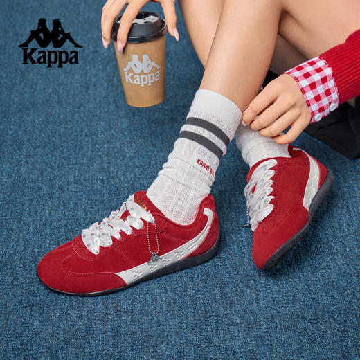 Kappa 复古赛车鞋男女2025新款红色薄底运动鞋德训鞋子K0GW5CC60 商品图1